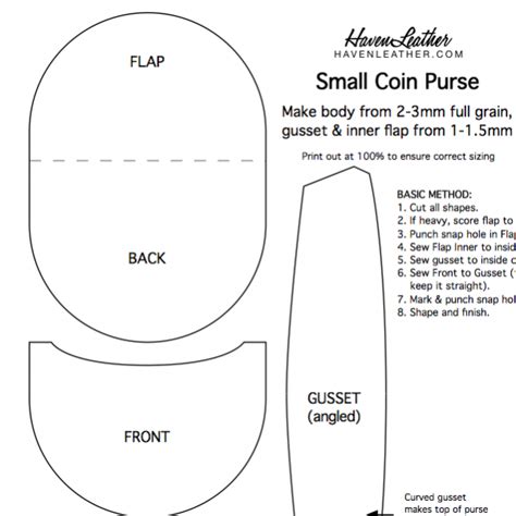 Printable Leather Coin Purse Patterns