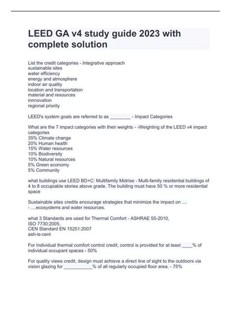 Printable Leed V4 Study Guide