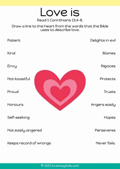 Printable Lesson About Love