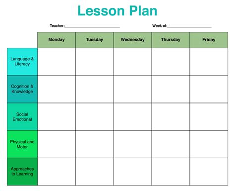 Printable Lesson Plain Layout