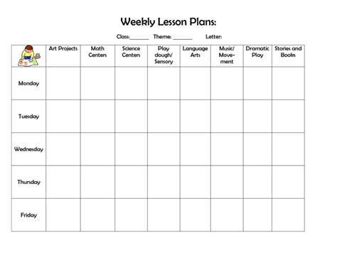 Printable Lesson Planning Calendar
