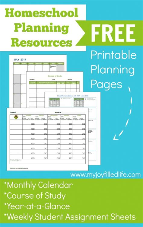 Printable Lesson Planning Homeschool