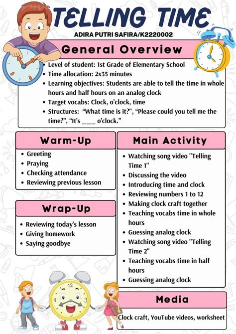 Printable Lesson Plans For Telling Time