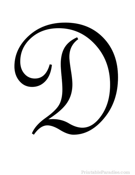Printable Letter D Cursive