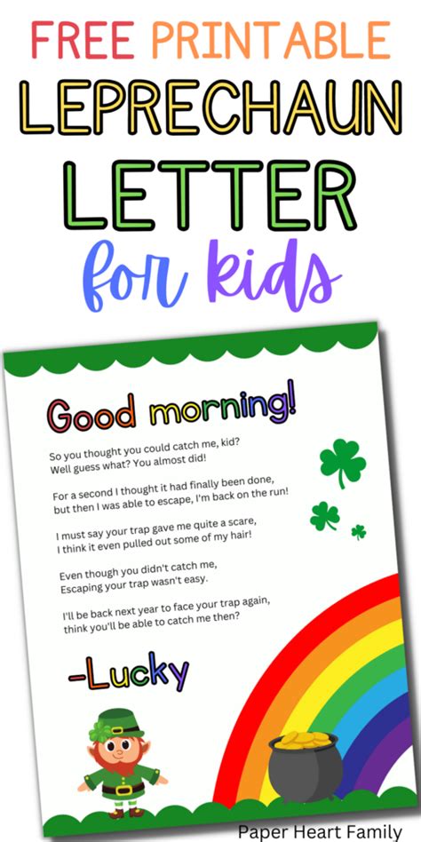 Printable Letter Fom Leprechaun