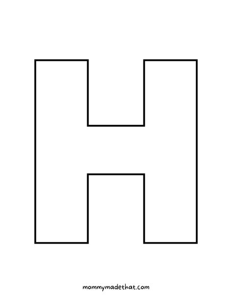 Printable Letter H Template