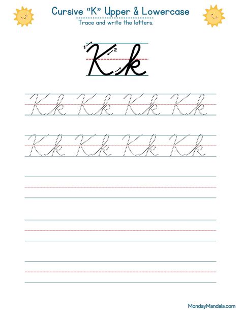 Printable Letter K Cursive