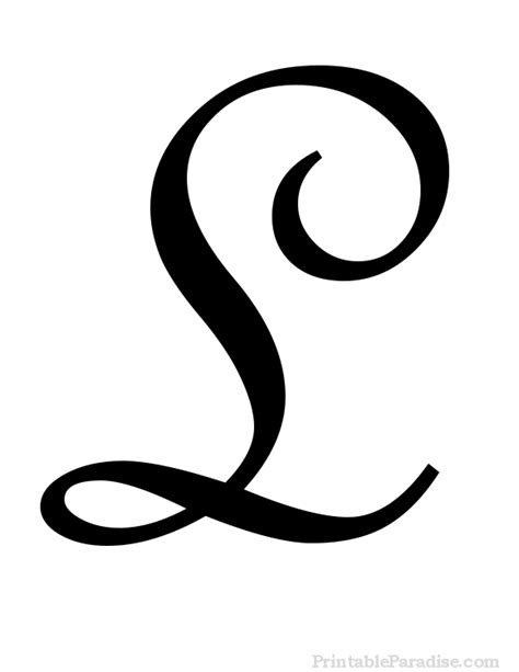 Printable Letter L Cursive