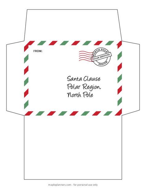 Printable Letter O Santa Envelope