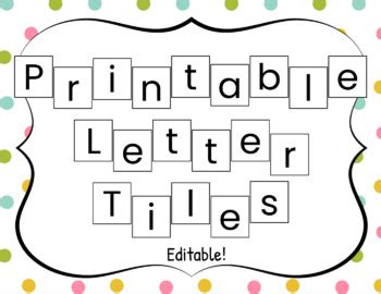 Printable Letter Tiles Editable