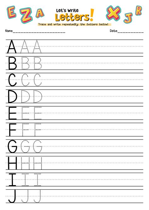 Printable Letter Writing Practice Sheets