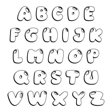 Printable Letters With Bubbles On