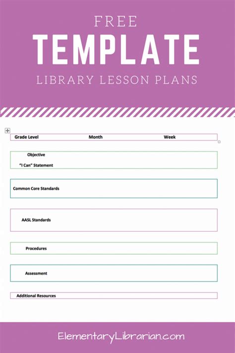 Printable Library Lesson Plans