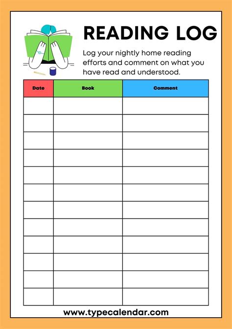 Printable Library Reading Log