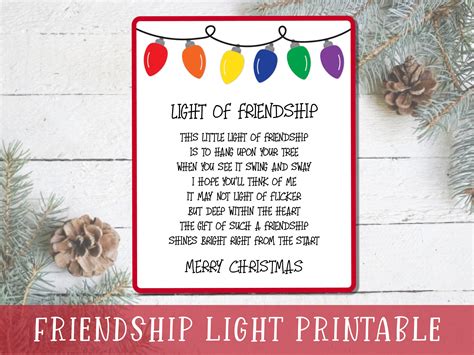Printable Light Of Friendship