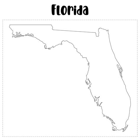 Printable Line Map Of Florida