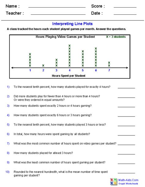 Printable Line Plot Bar Graph Worksheet