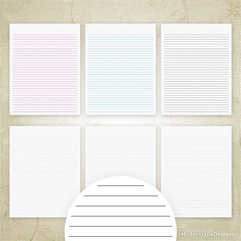 Printable Lined Digital Paper
