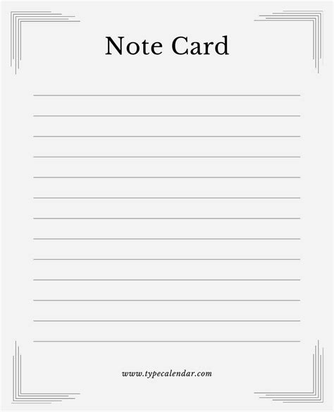 Printable Lined Notecards Template For Word
