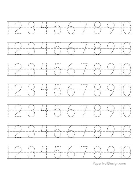 Printable Lined Paper For Tracing Numbers