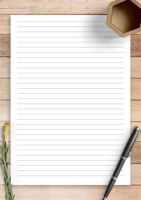 Printable Lined Paper Template Pdf
