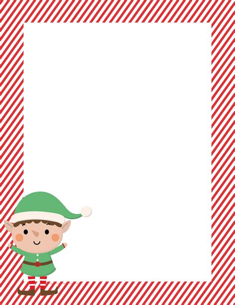 Printable Lined Paper With Elf Border