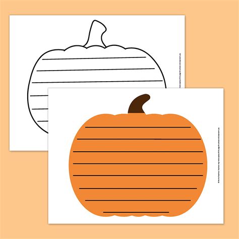 Printable Lined Pumpkin Paper