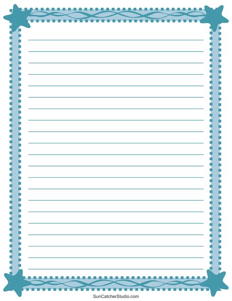 Printable Lined Writing Paper Border