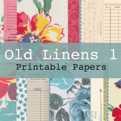 Printable Linens Junk Journal