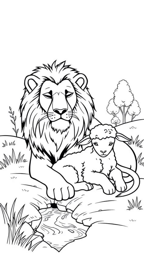 Printable Lion And Lamb
