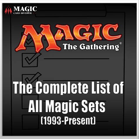 Printable List Of Magic Sets