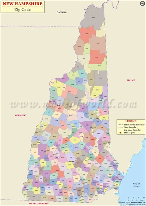 Printable List Of Nh Zip Codes
