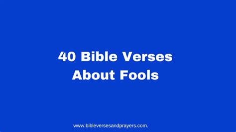 Printable List Of Verses About Fools