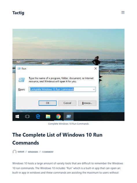 Printable List Of Windows 10 Run Commands
