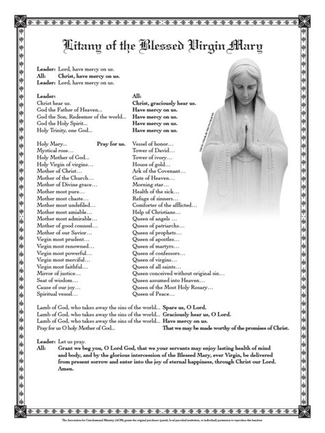 Printable Litany Of Mary