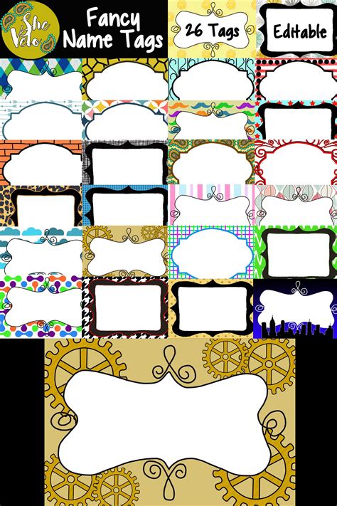 Printable Locker Name Tags