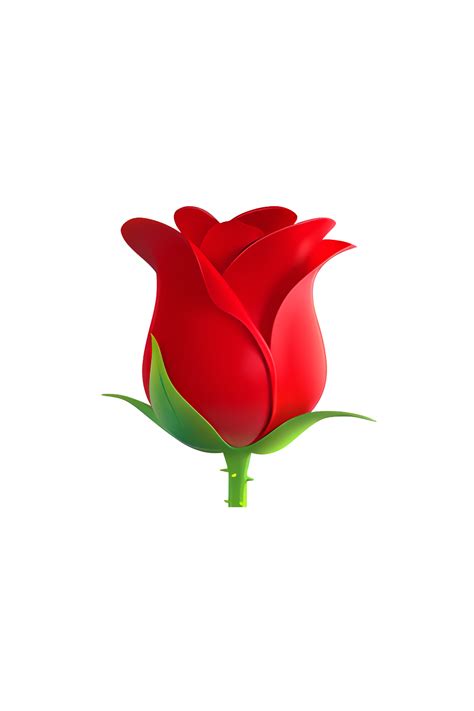 Printable Long Stem Rose Emoji