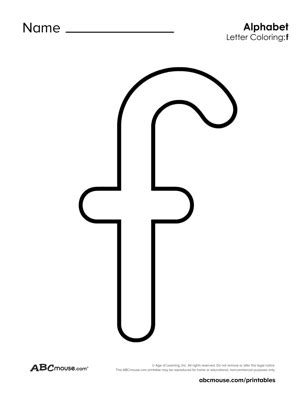 Printable Lower Case F Full Page