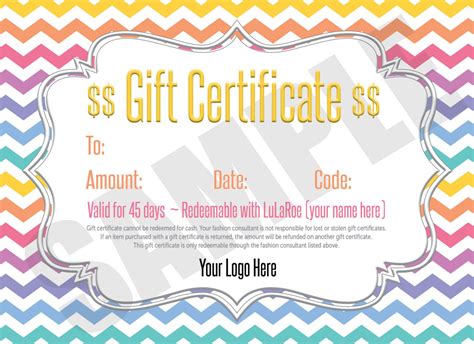 Printable Lularoe Cash Template