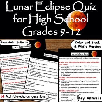 Printable Lunar Phase Quiz