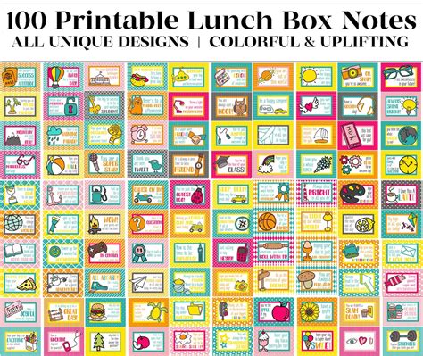 Printable Lunch Box Cards