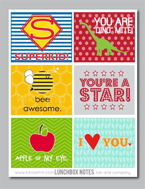 Printable Lunchbox Notes For Tweens
