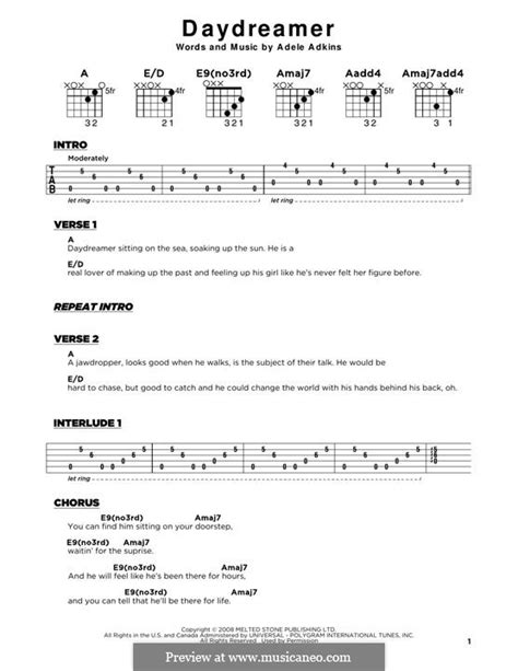 Printable Lyrics Daydreamer Adele