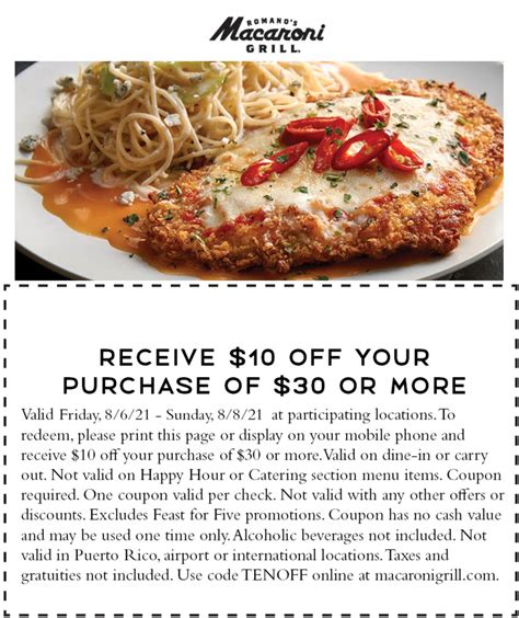 Printable Macaroni Grill Coupons