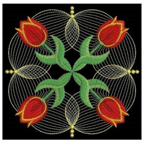 Printable Machine Quilt Tulip