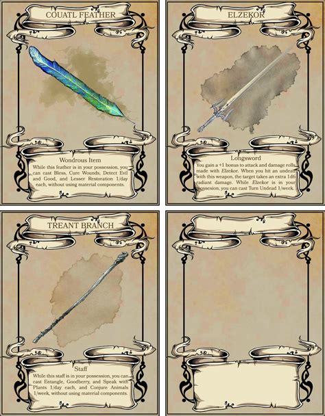 Printable Magic Item Cards