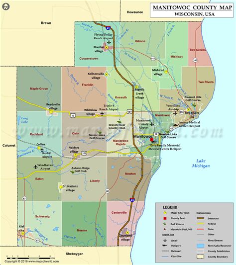 Printable Manitowoc County Map