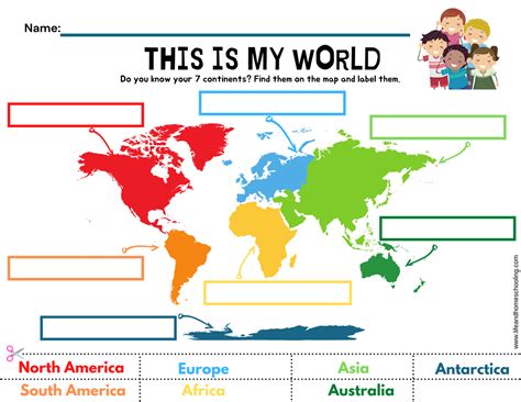 Printable Map Activities Continents