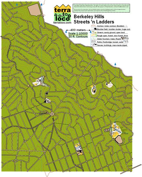 Printable Map Berkeley Hills
