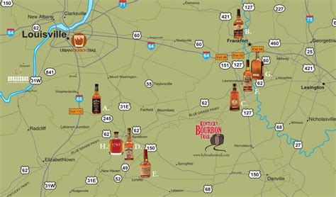 Printable Map Bourbon Trail